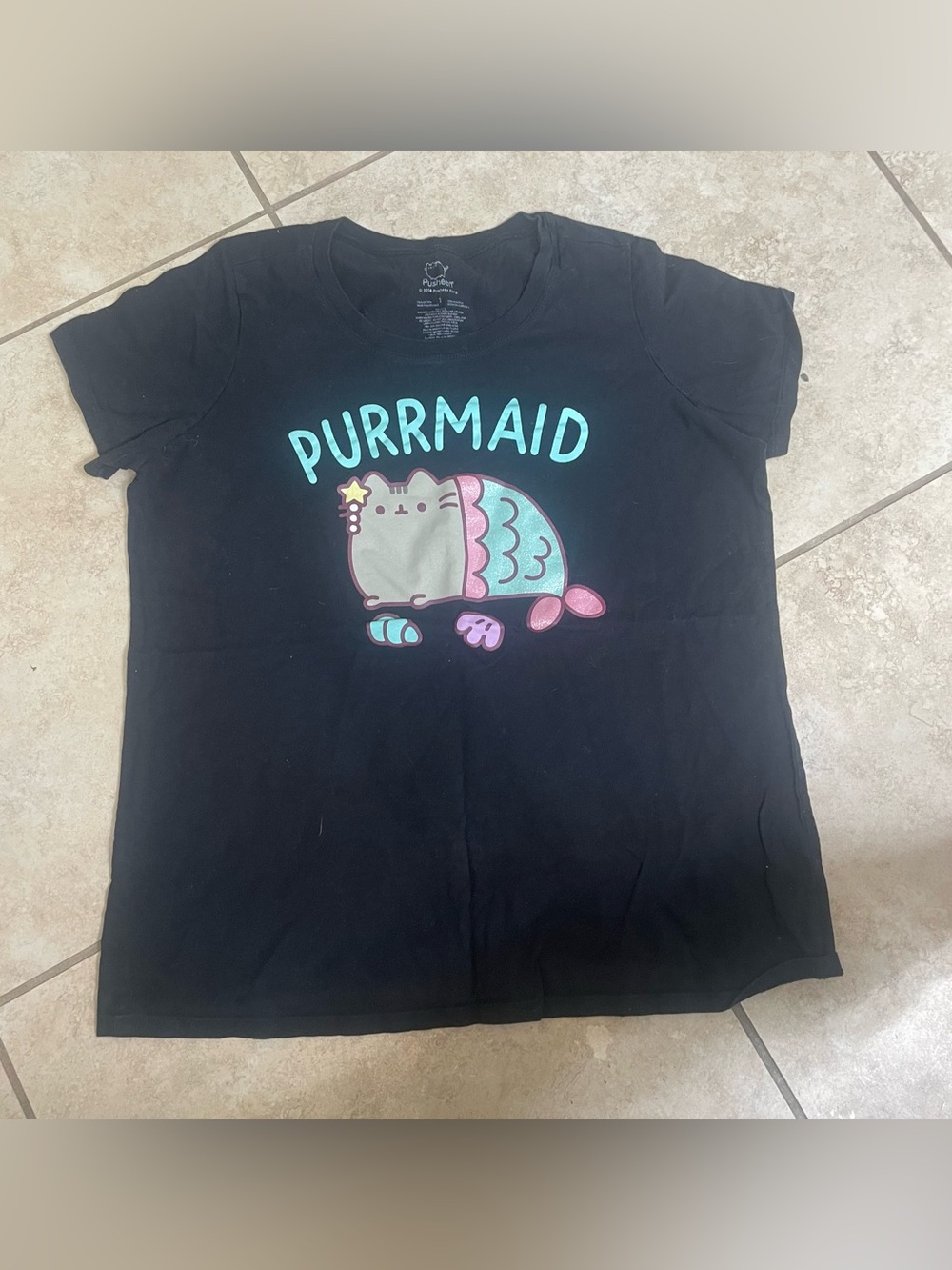 torrid Black 'Purrmaid' Graphic Tee with Teal and Pink Accents